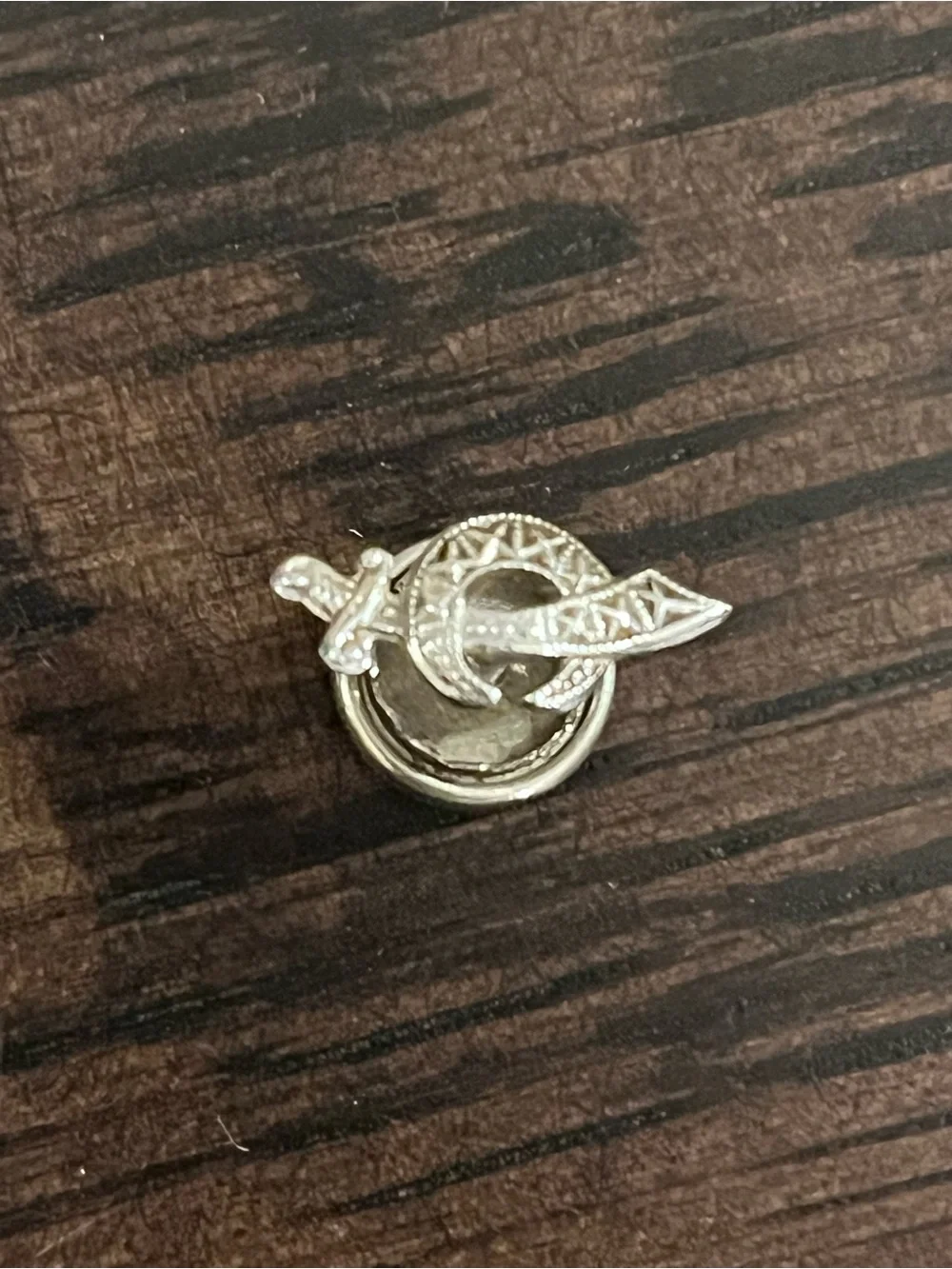 10K Gold Shriners Masonic Emblem Pin Vintage Fraternal Jewelry Crescent Scimitar